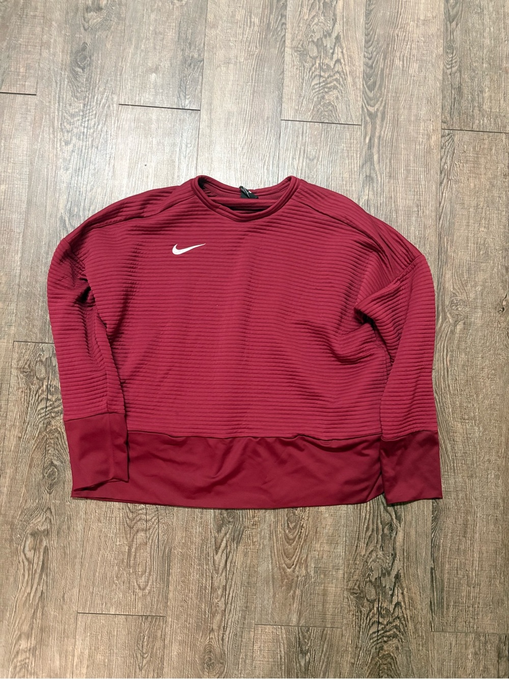 Nike women’s Deep Red Ribbed Crewneck Sweatshirt